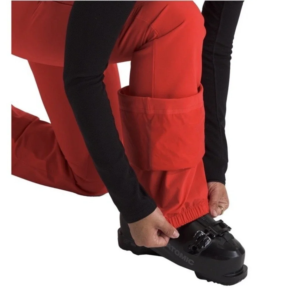 The North Face Snoga Snow Ski PANTs Women's 1x PLUS RED Waterproof Windwall NWT